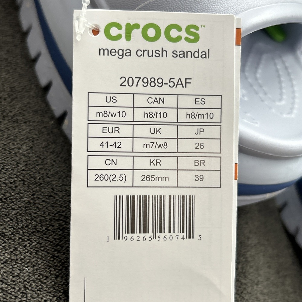 Crocs Classic Mega Crush Sandal Women's 10 Mega Crush White Platform Slingback - Picture 7 of 9